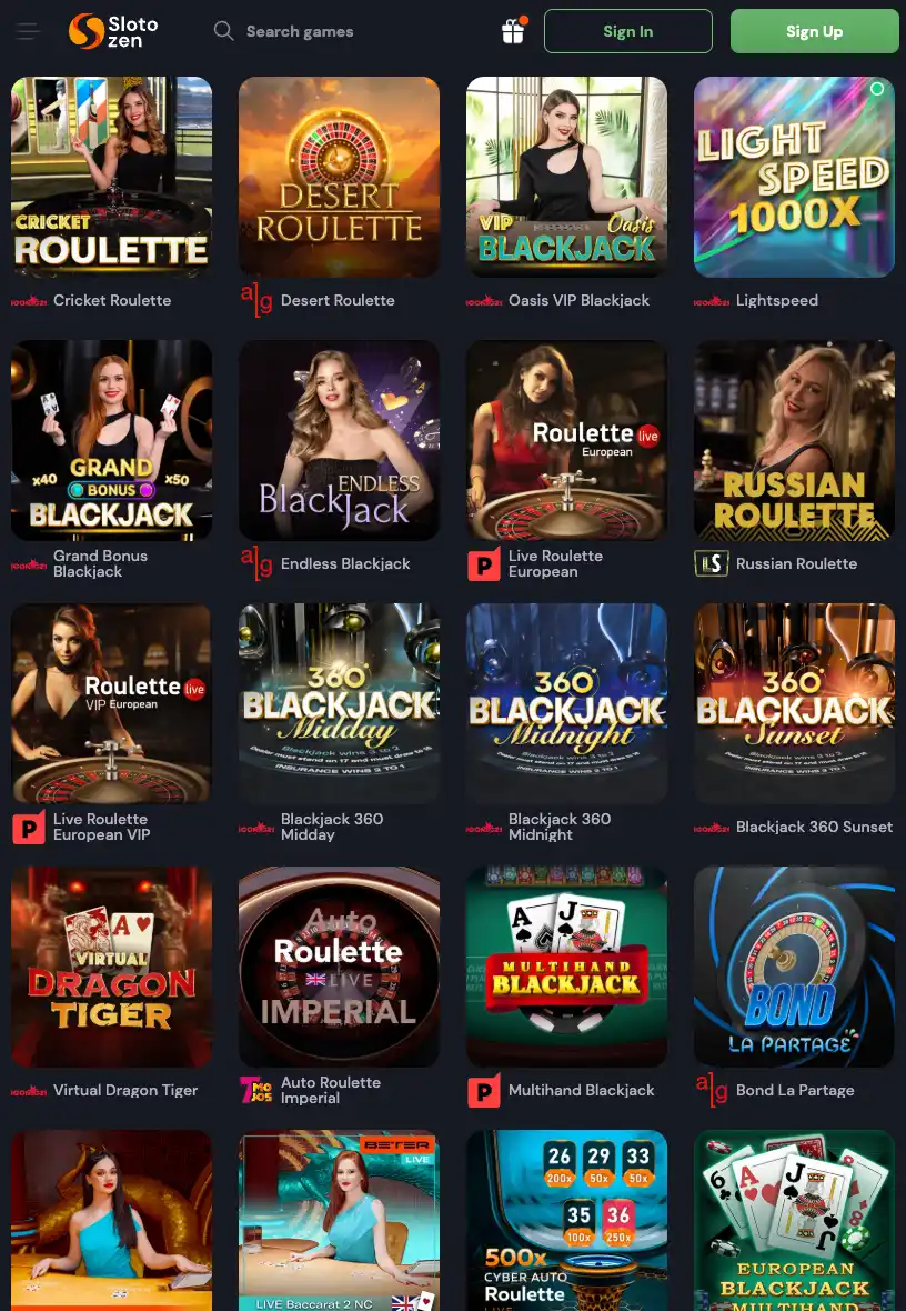 Live Dealer Casino Games